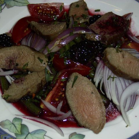 Bohnensalat mit Brombeer-Vinaigrette