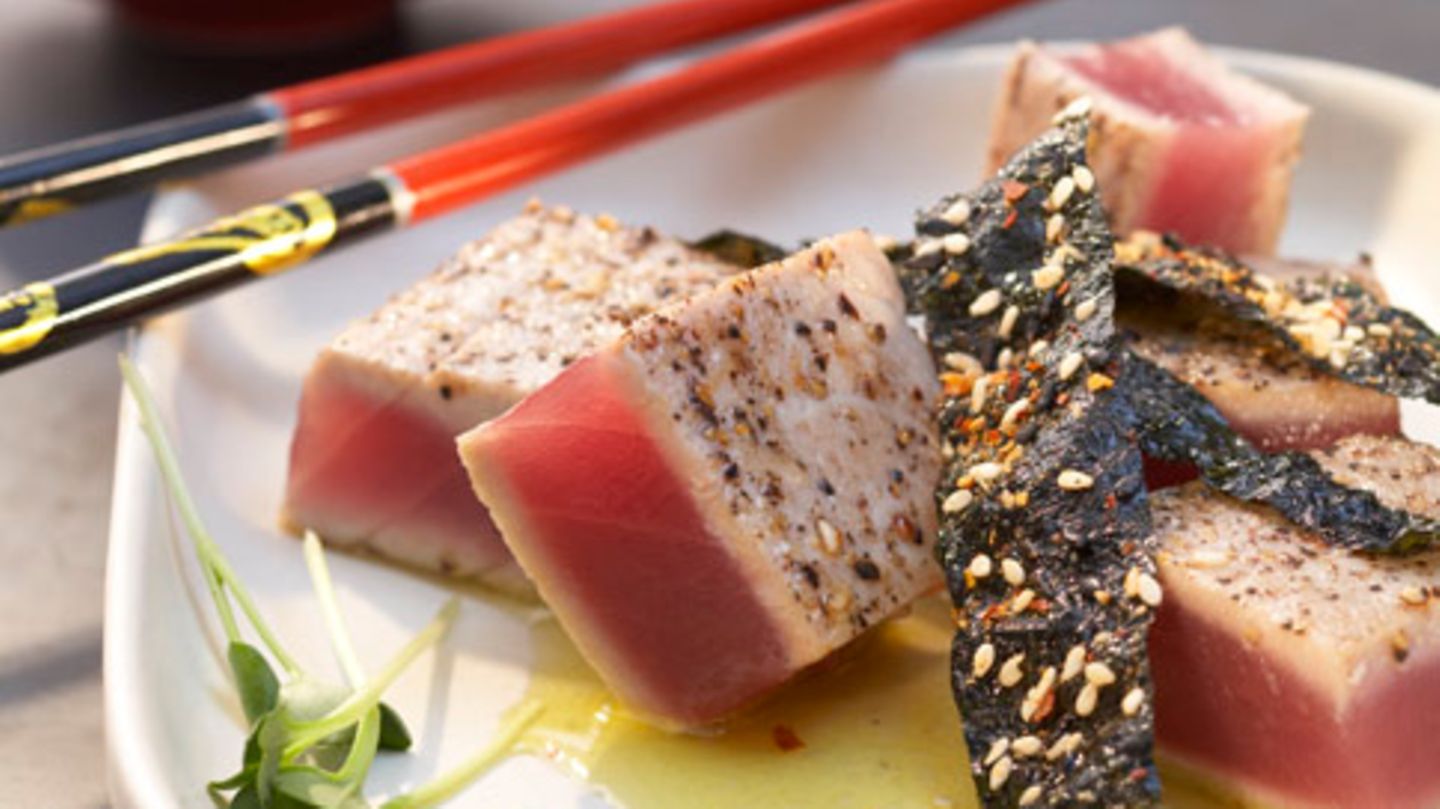 Thunfisch mit frittierten Nori-Algen Rezept