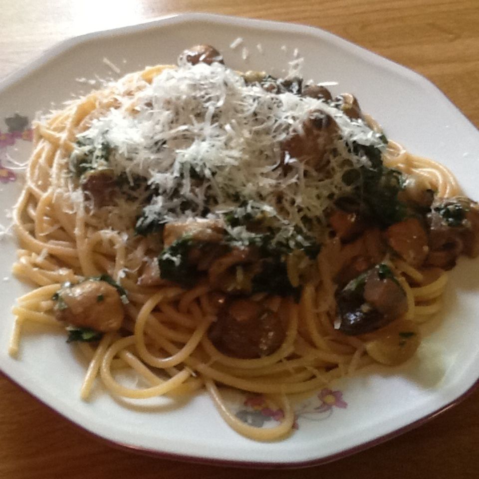 Spaghetti mit Champignons