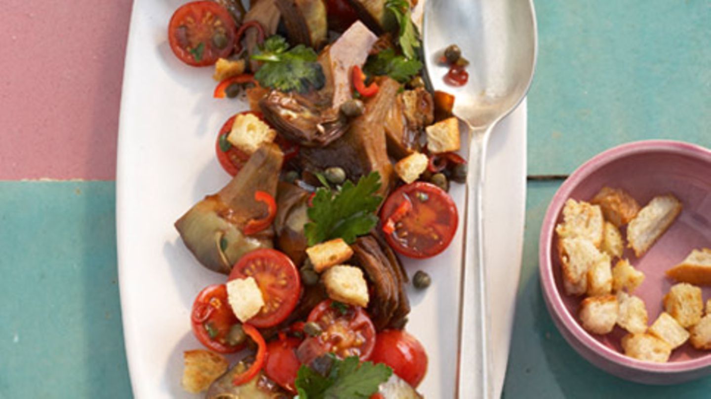 Artischocken-Brot-Salat mit Balsamico Rezept
