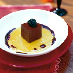 Schokowürfel mit Honig-Olivenöl-Gelee