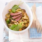 Fettuccine mit Spinat und Geflügelleber