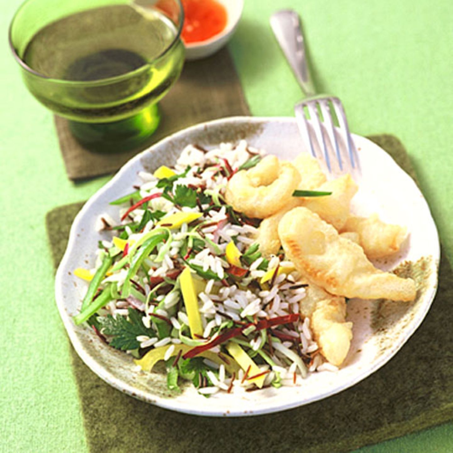 Wildreissalat mit Tempura