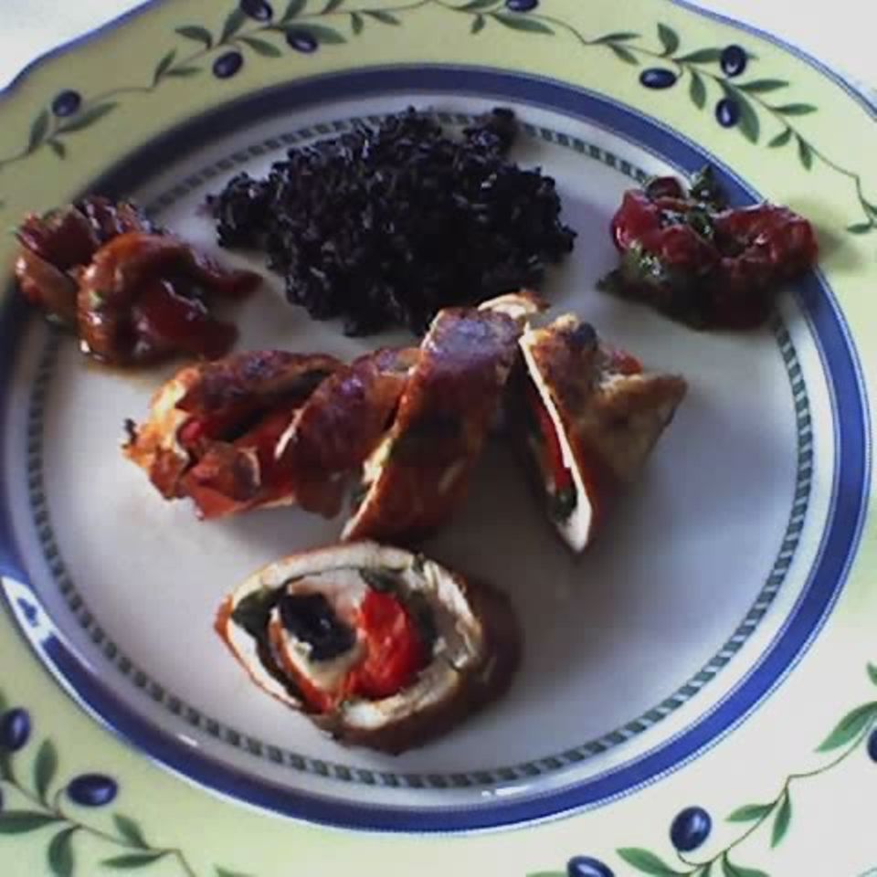 Hähnchenbrustrouladen mit Paprika