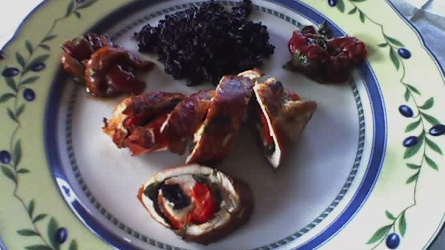 Hähnchenbrustrouladen mit Paprika Rezept