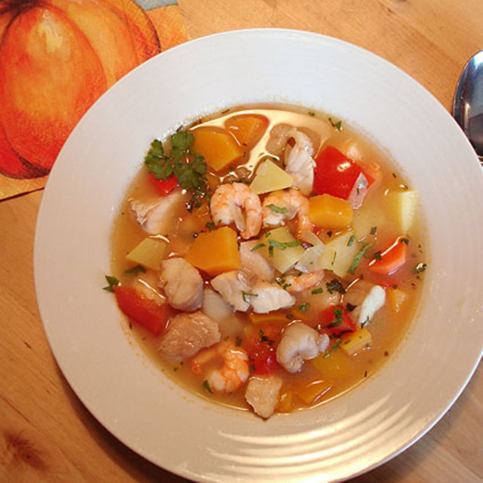 Kürbis-Fisch-Suppe