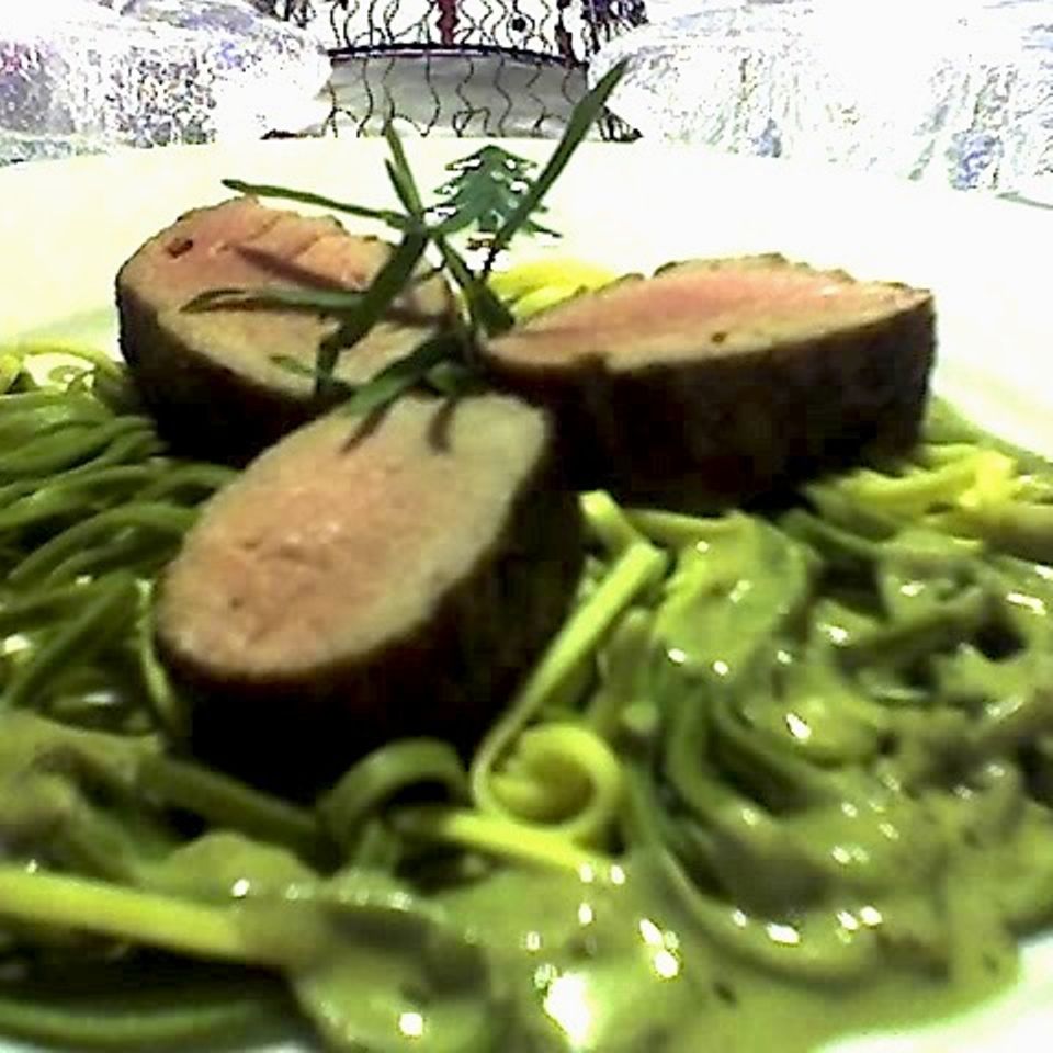 Schweinefilet mit Estragon-Senf-Sauce