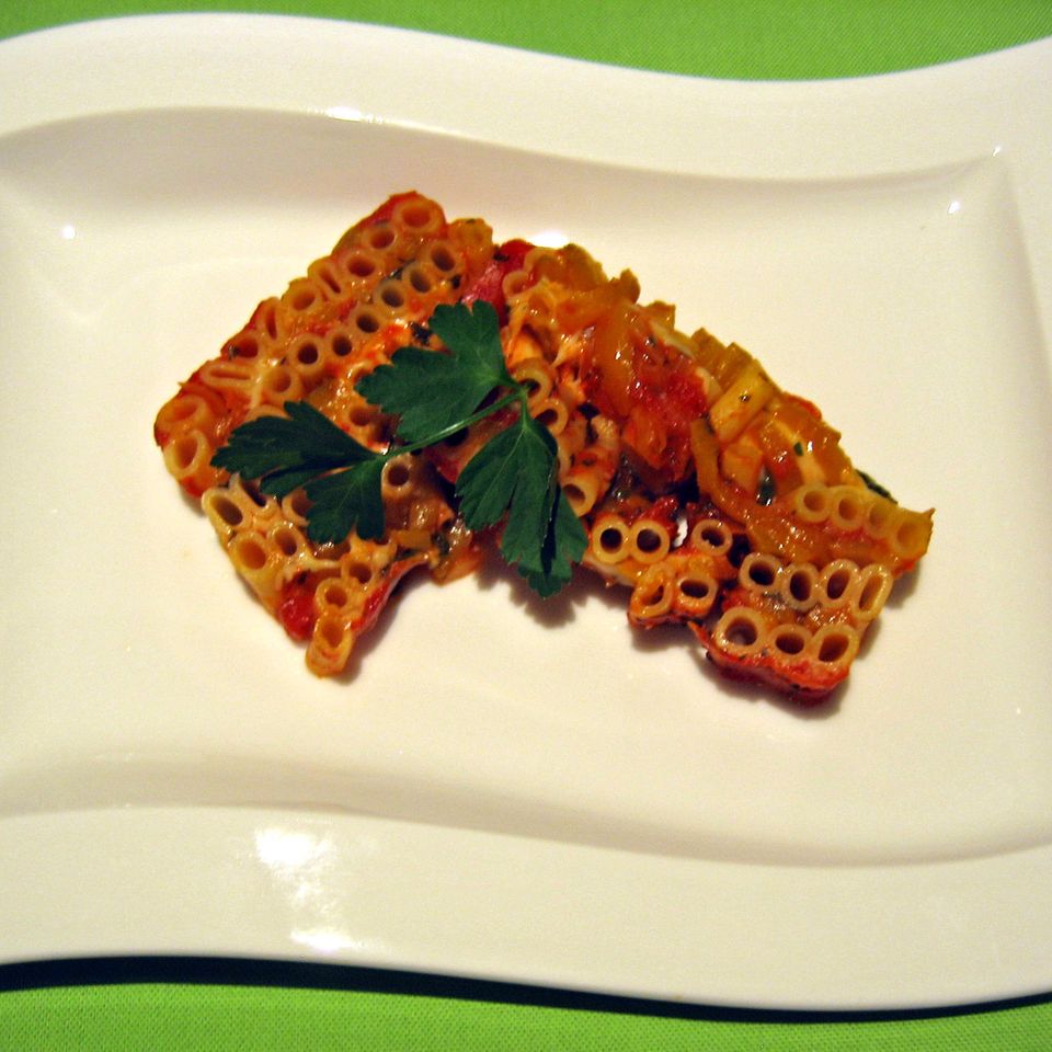 Terrina di ziti con i peperoni