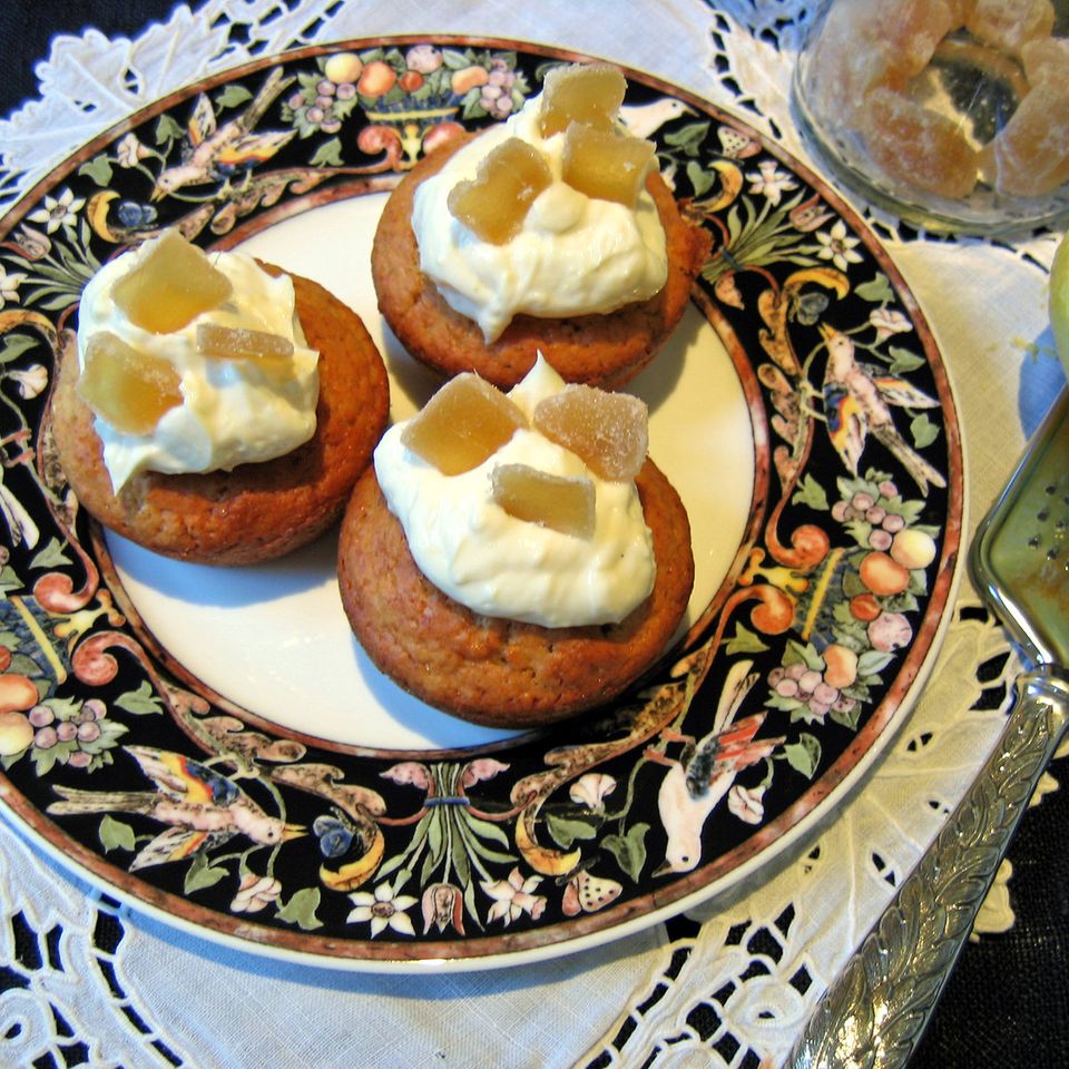 Ingwer-Bananen-Muffins mit Frischkäse-Topping