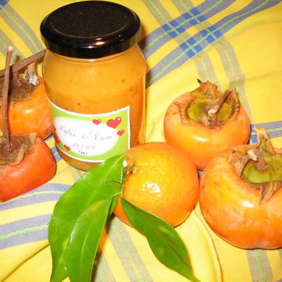 Kakikonfitüre mit Orange und Rum