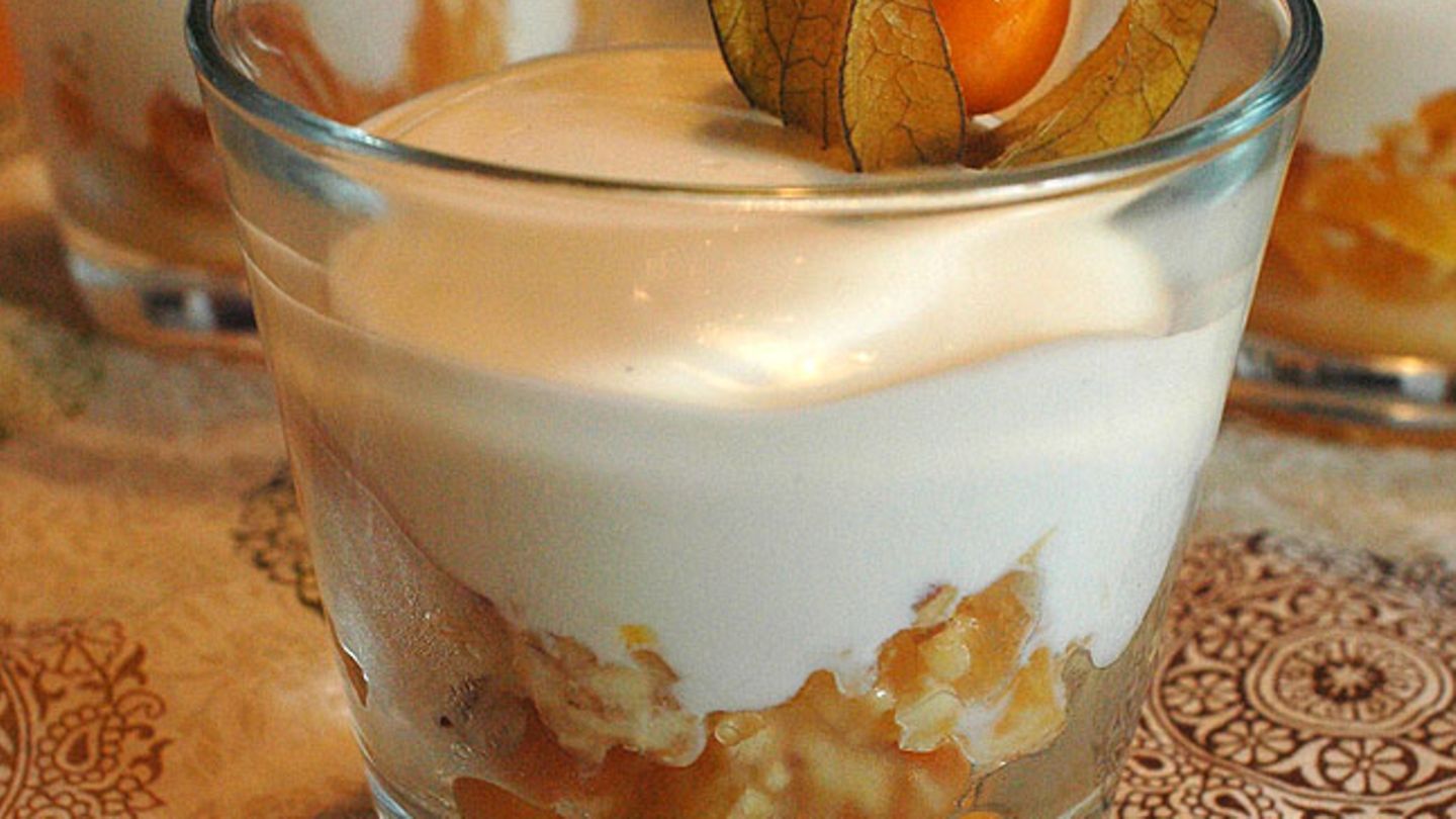 Frischkäsecreme mit Physalis und Orange Rezept
