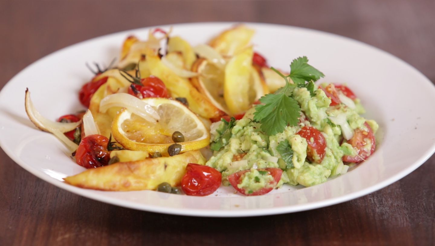 Zitronenkartoffeln mit Guacamole Rezept