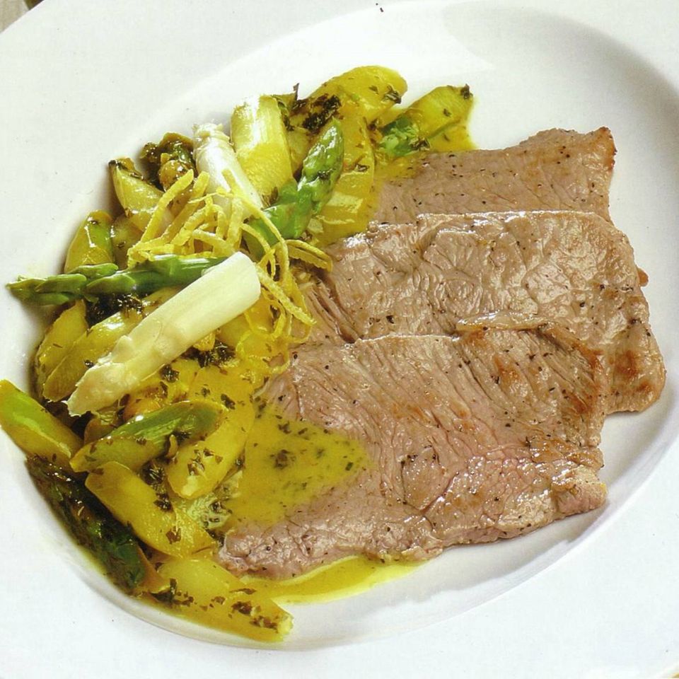 Scaloppine Mit Spargel Und Limettensauce Rezept Essen Und Trinken