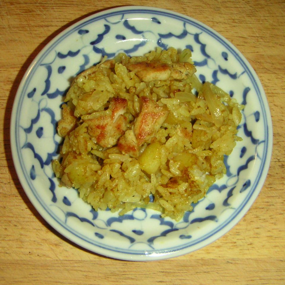 Curry-Reis mit Hühnerstreifen
