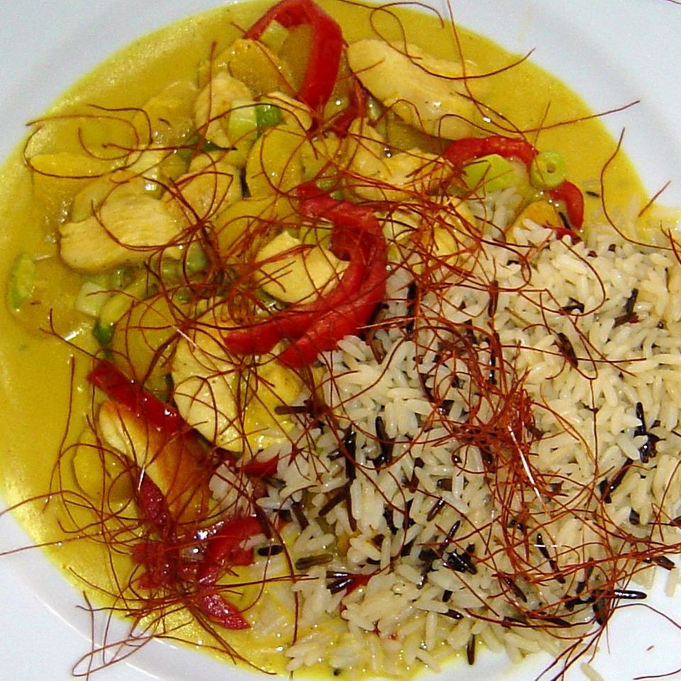 Hähnchen-Curry mit Kürbis und Rooibos-Tee