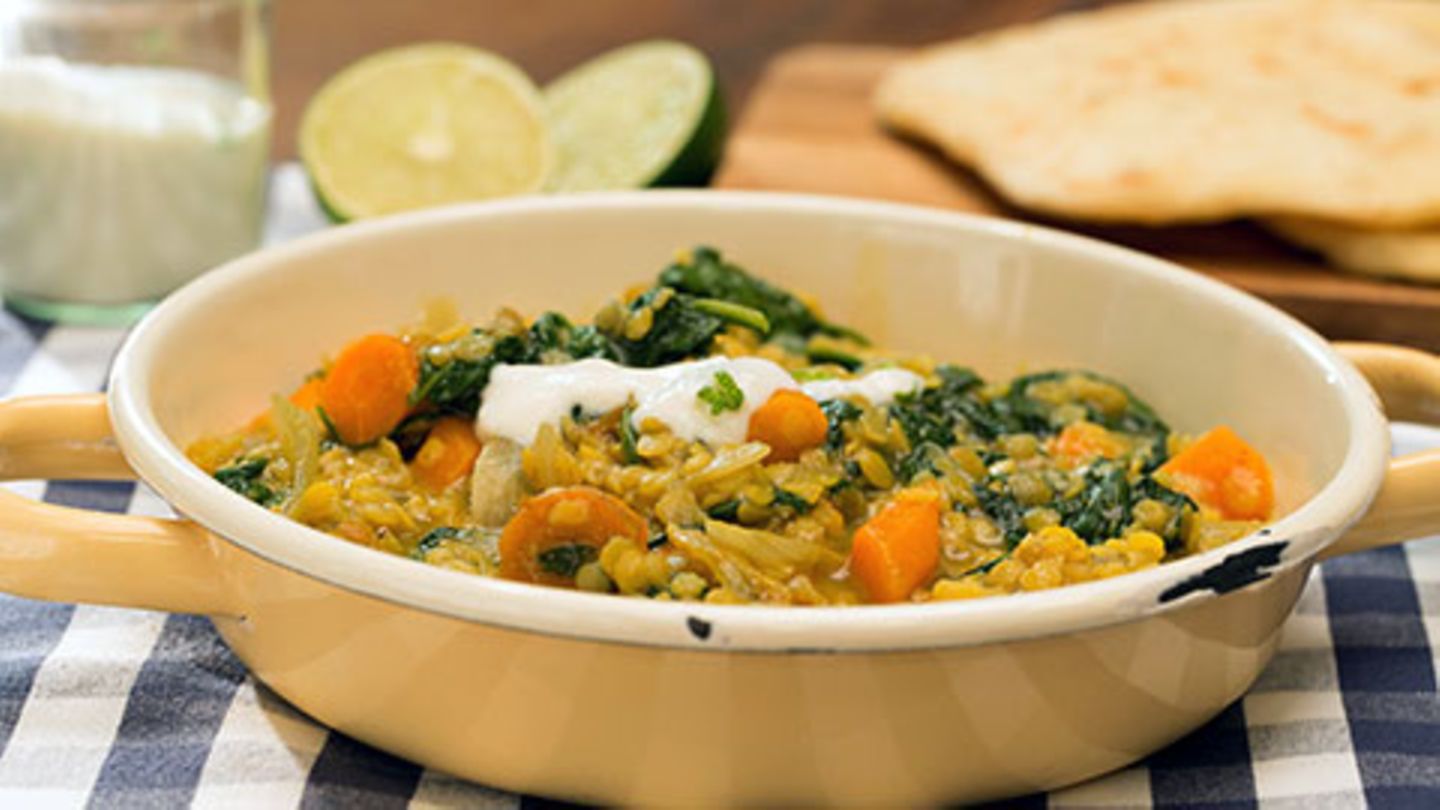 Linsen-Spinat-Curry Rezept
