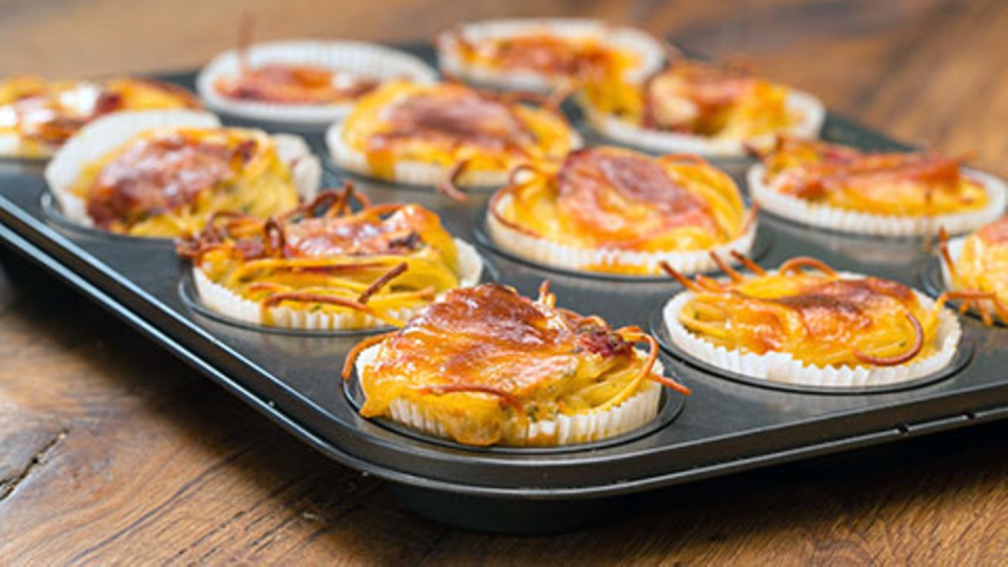 Spaghettinester in Muffinform Rezept