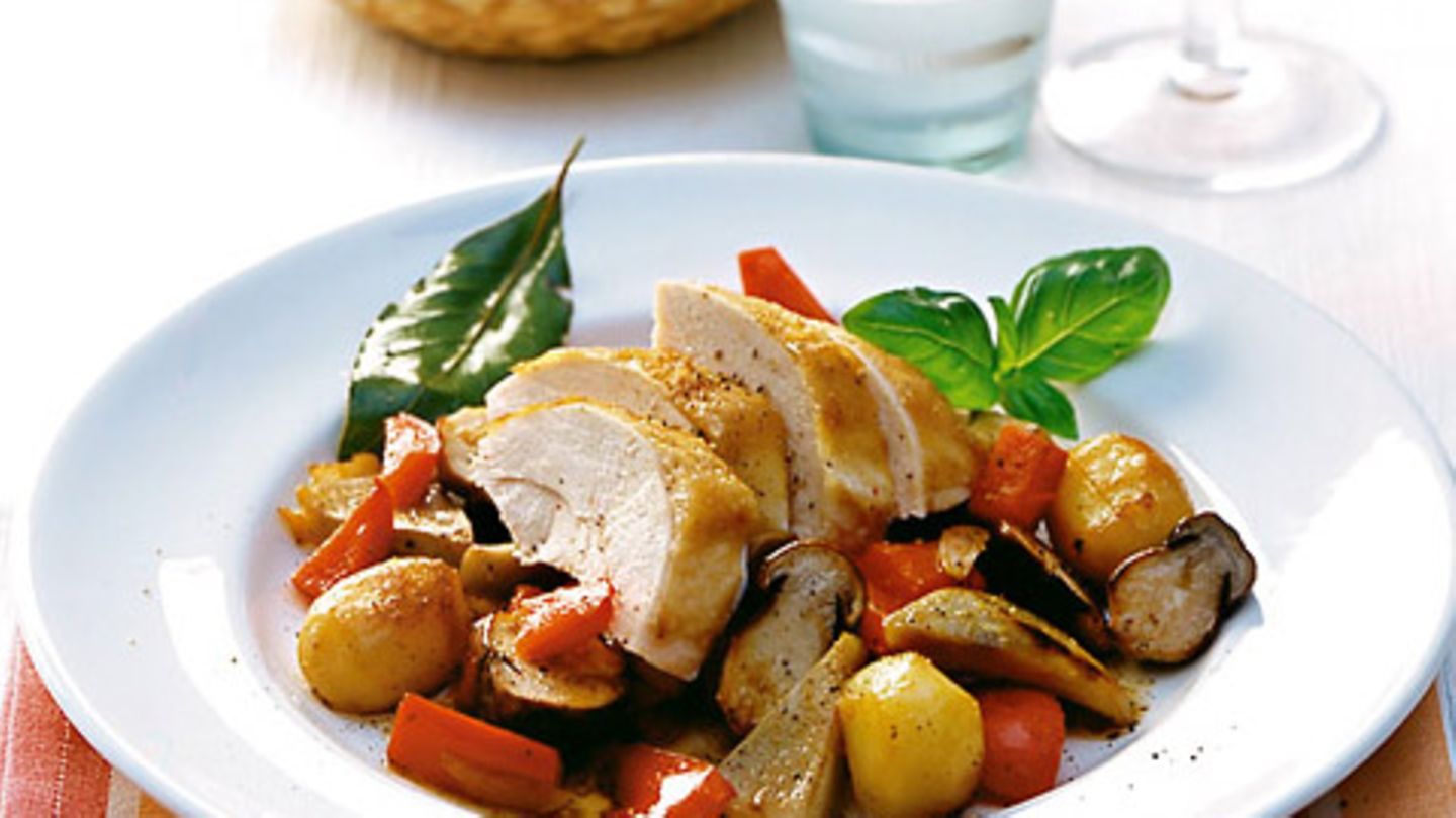 Huhn mit Steinpilzen und Artischocken Rezept