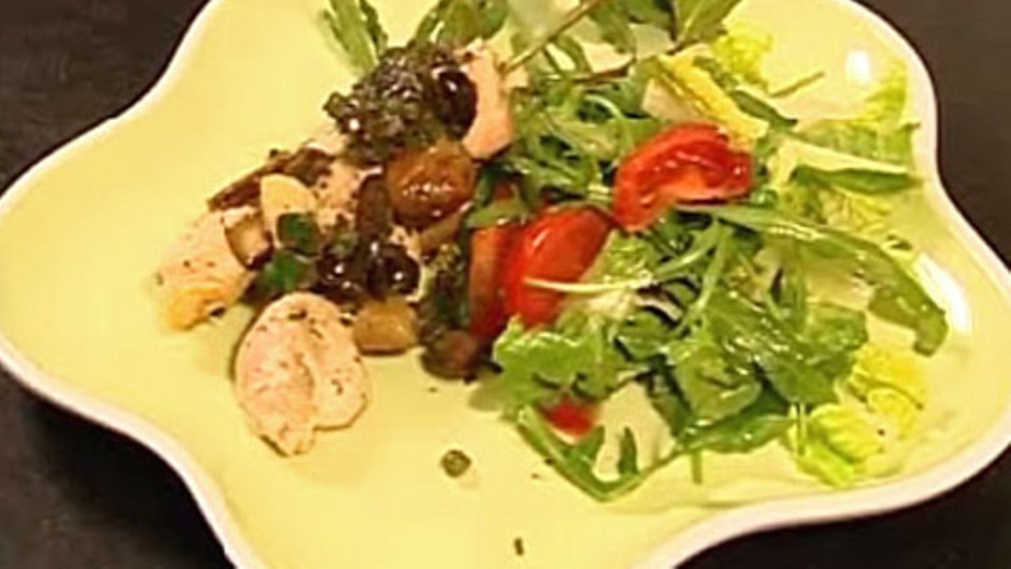 Lorbeerspieße mit Steinpilzen und Hähnchen Rezept