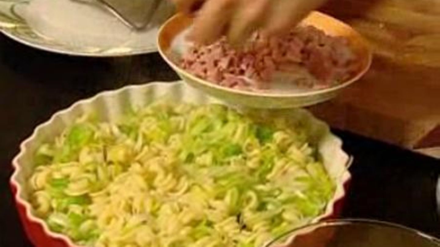 Nudel-Schinken-Auflauf mit Porree Rezept