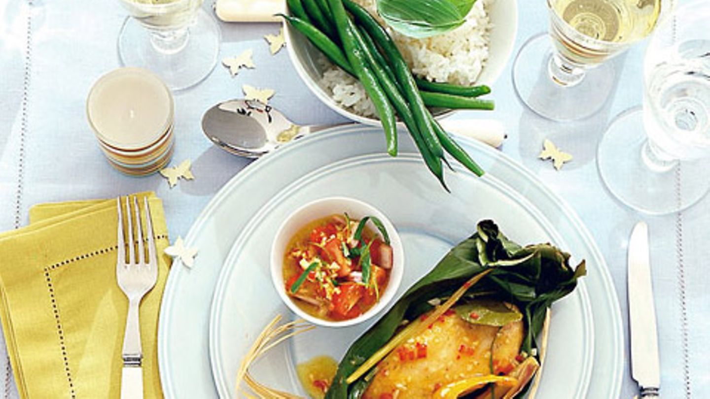 Zitrushühnchen im Bananenblatt Rezept