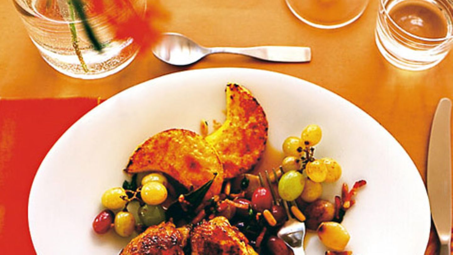 Maispoularde mit Trauben Rezept
