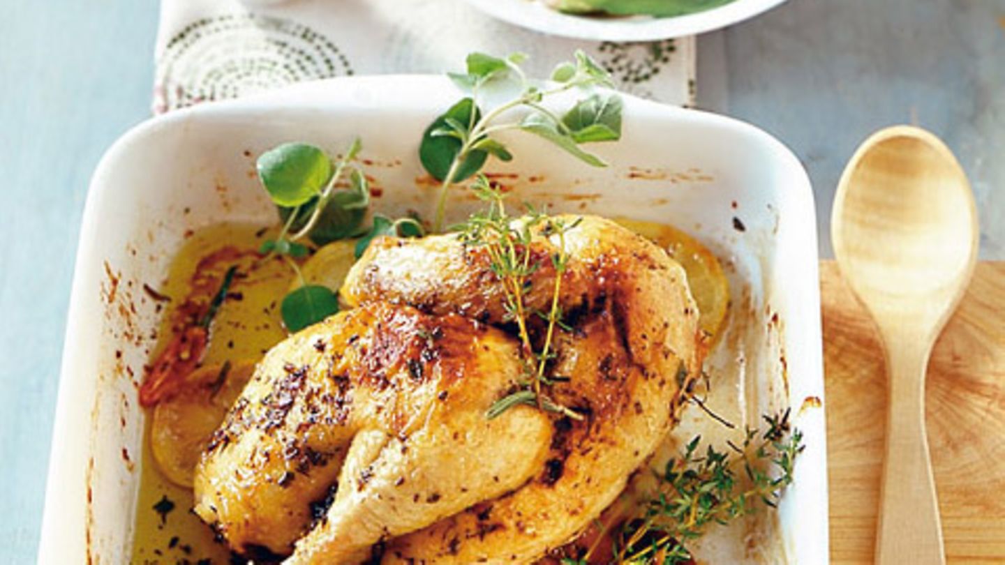 Geröstetes Hähnchen mit Avocadosalat Rezept