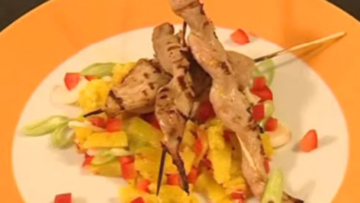 Schweinefiletspieße mit Ananas-Salsa Rezept