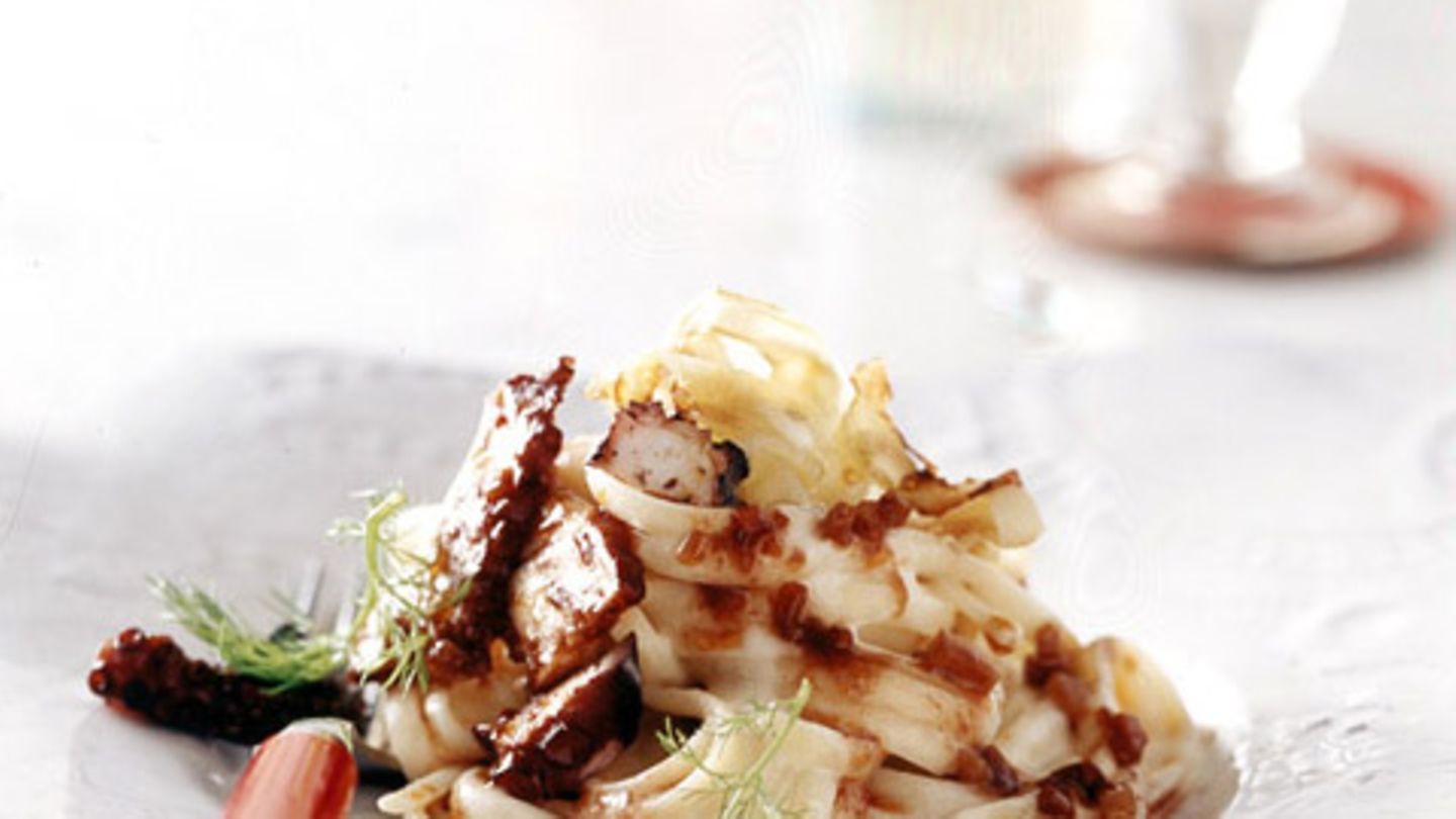 Bavette mit Pulpo und Selleriesauce Rezept