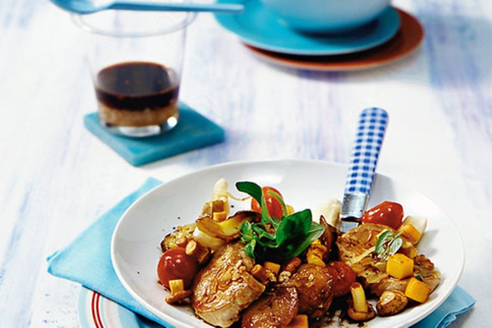 Pilzgröstl mit Kürbis und Schweinefilet Pilzgröstl mit Kürbis und Schweinefilet