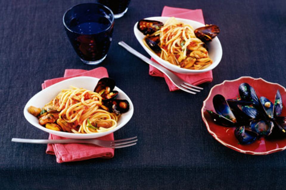 Muschelragout mit Linguini