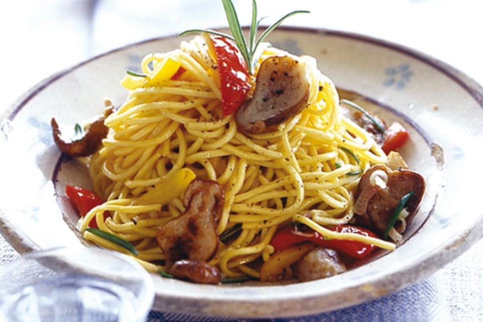 Spaghetti mit Pilzen