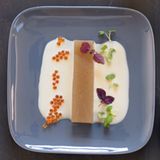Grüntee-Gelee mit Kartoffelcreme