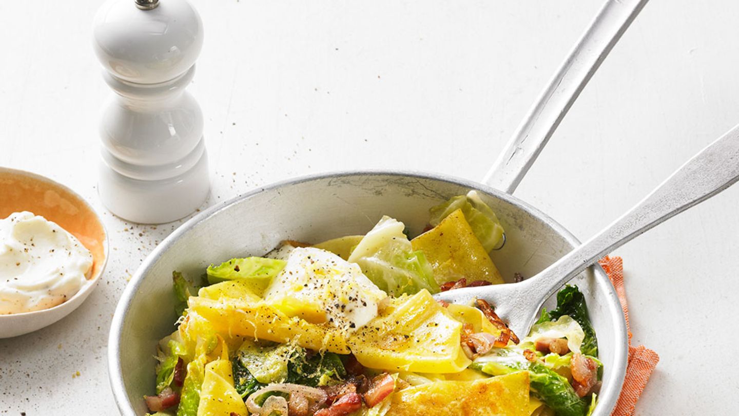 Fleckerlpfanne mit Wirsing Rezept