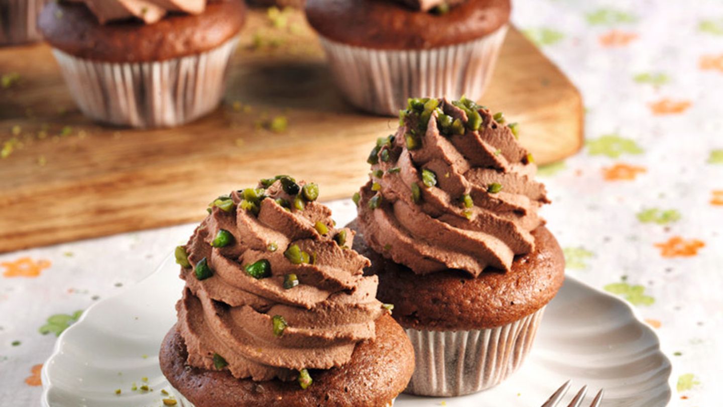 Schoko-Birnen-Cupcakes mit Haselnuss-Ganache Rezept