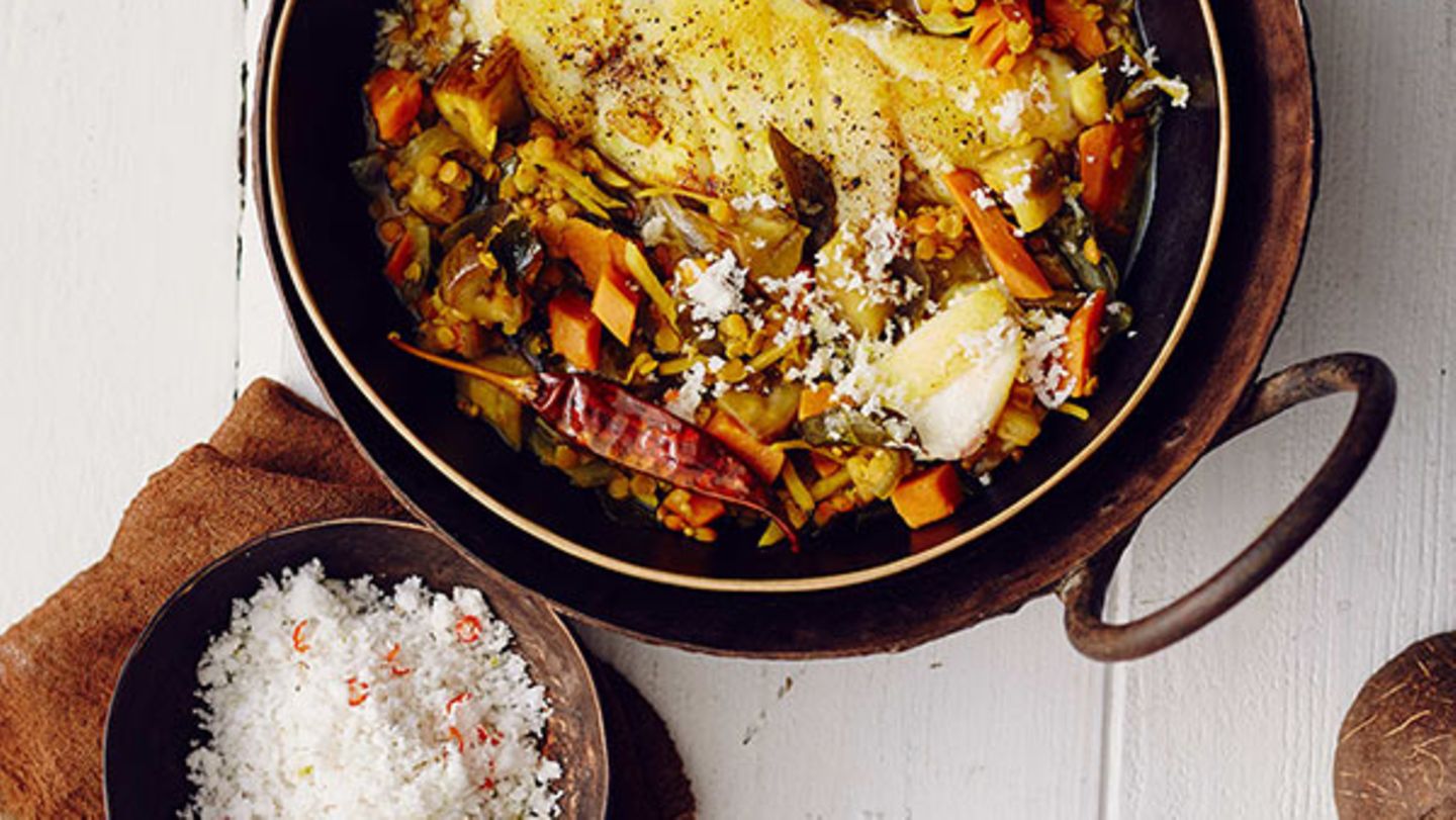 Fischcurry mit Kokos-Sambal Rezept - [ESSEN UND TRINKEN]