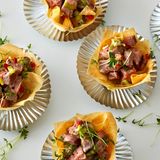 Rumpsteaksalat in Filo-Tartelettes