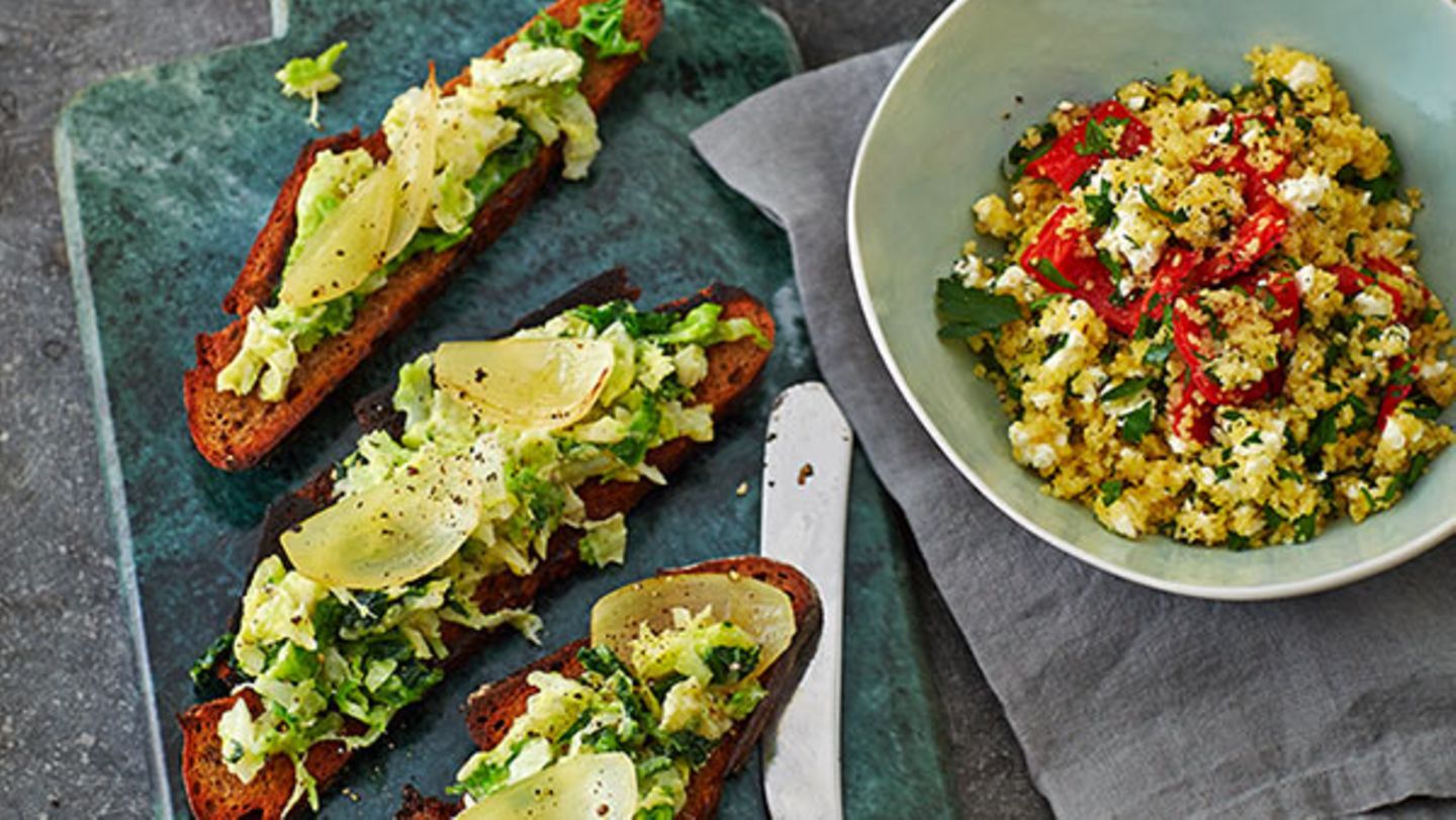 Wirsing-Röstbrot mit Bulgursalat Rezept