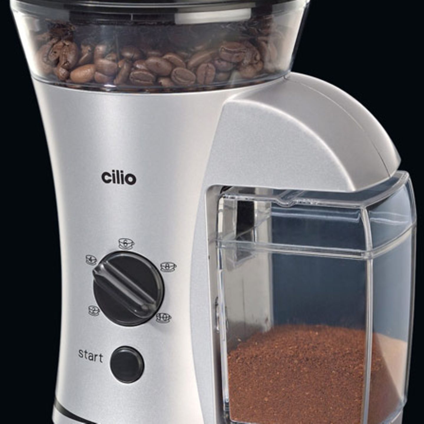 Klein, stark, silber: Cilio Kaffeemühle