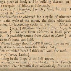 Eintrag von "Lunch" ins Wörterbuch 1755
