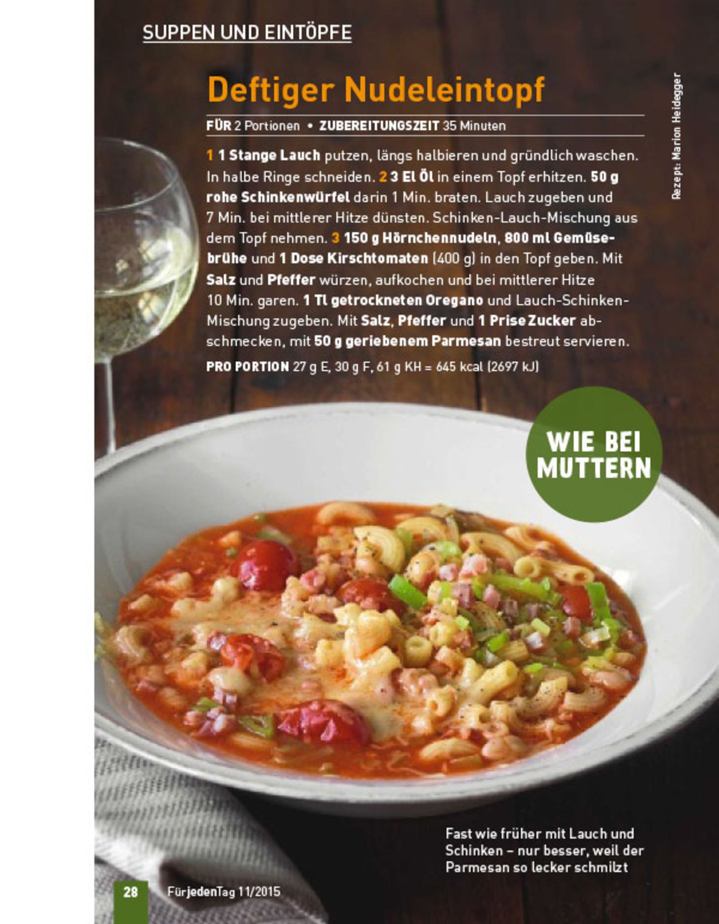 essen&trinken Für jeden Tag Heft 11/2015