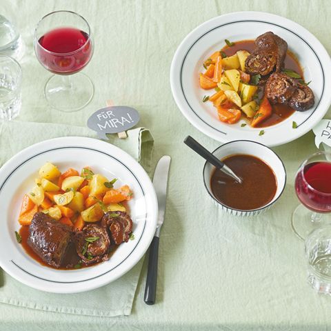 Ostermenü mit Rinderrouladen