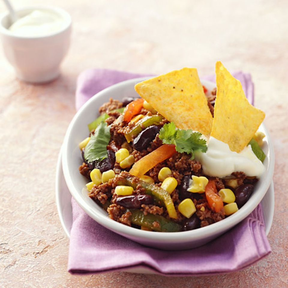Chili con carne ist ein typisches Tex-Mex-Essen Chili con carne ist ein typisches Tex-Mex-Essen