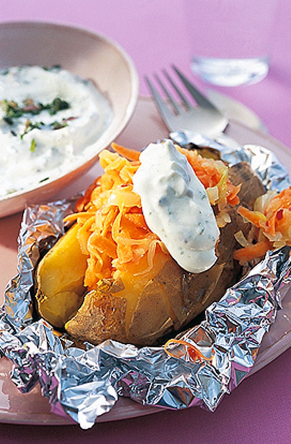 Ofenkartoffel mit Kräuterquark Ofenkartoffel mit Kräuterquark
