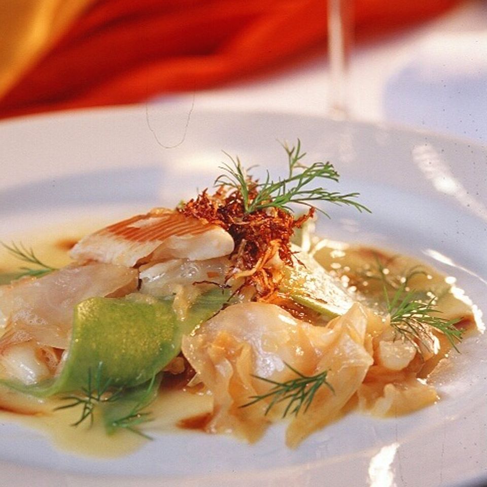 Süßwasserfisch, wie diese Forelle im Restaurant Kellerwand, ist nachhaltiger als Meeresfisch Süßwasserfisch, wie diese Forelle im Restaurant Kellerwand, ist nachhaltiger als Meeresfisch