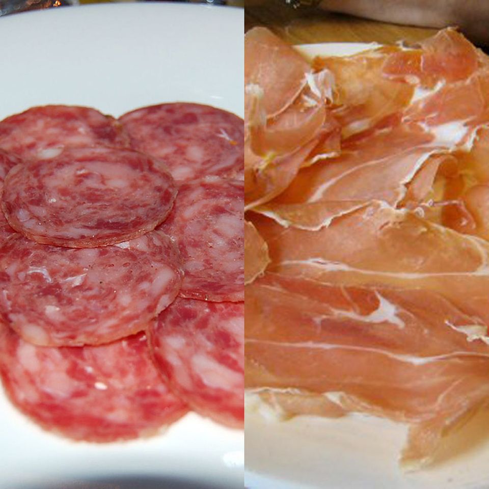 Statt Salami können Sie mageren Schinken auf ihr Brot legen Statt Salami können Sie mageren Schinken auf ihr Brot legen
