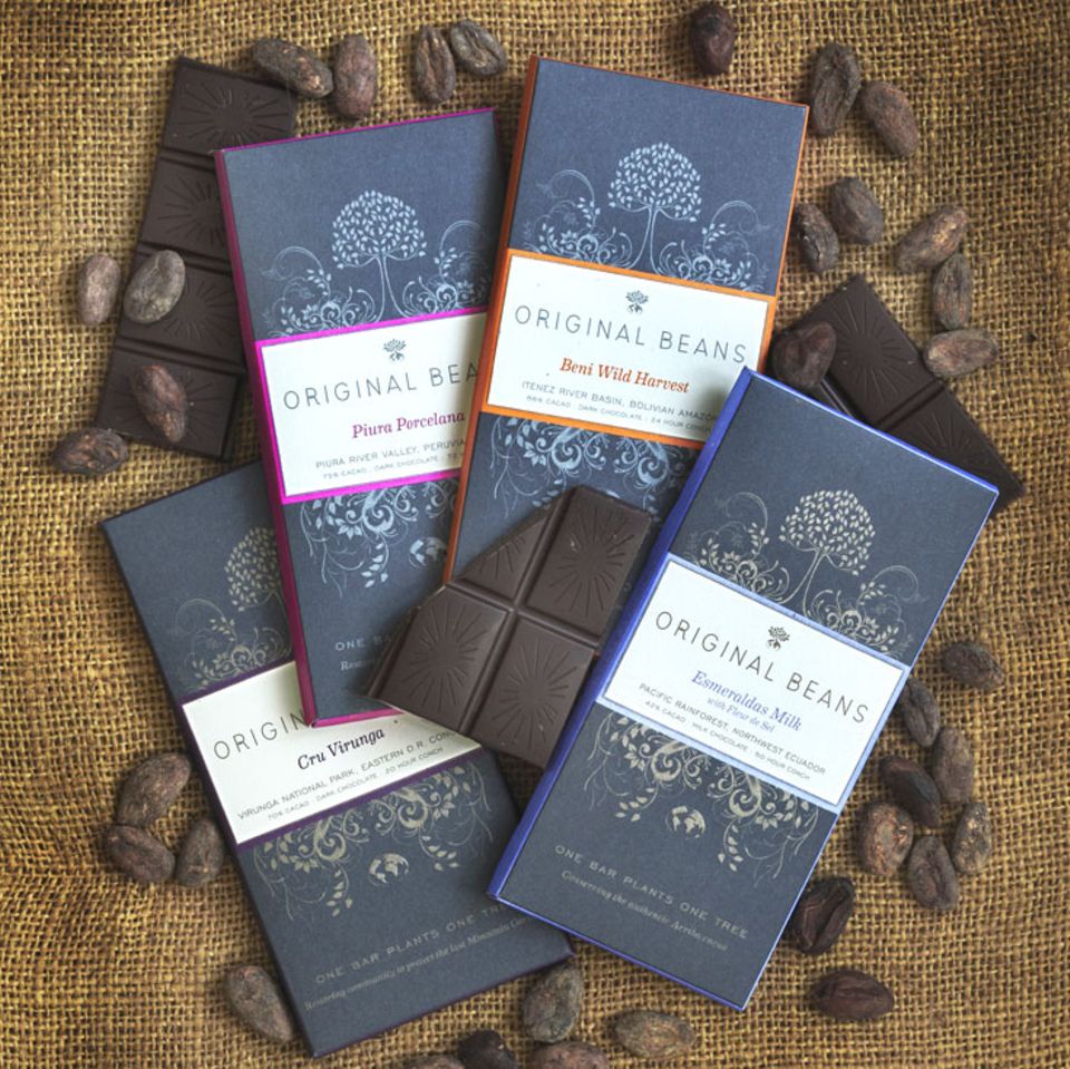 Momentan gibt es vier Sorten von Original Beans Schokolade