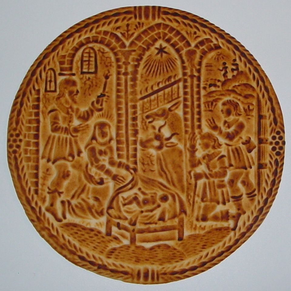 Tirggel mit Weihnachtsmotiv: Stall in Bethlehem
