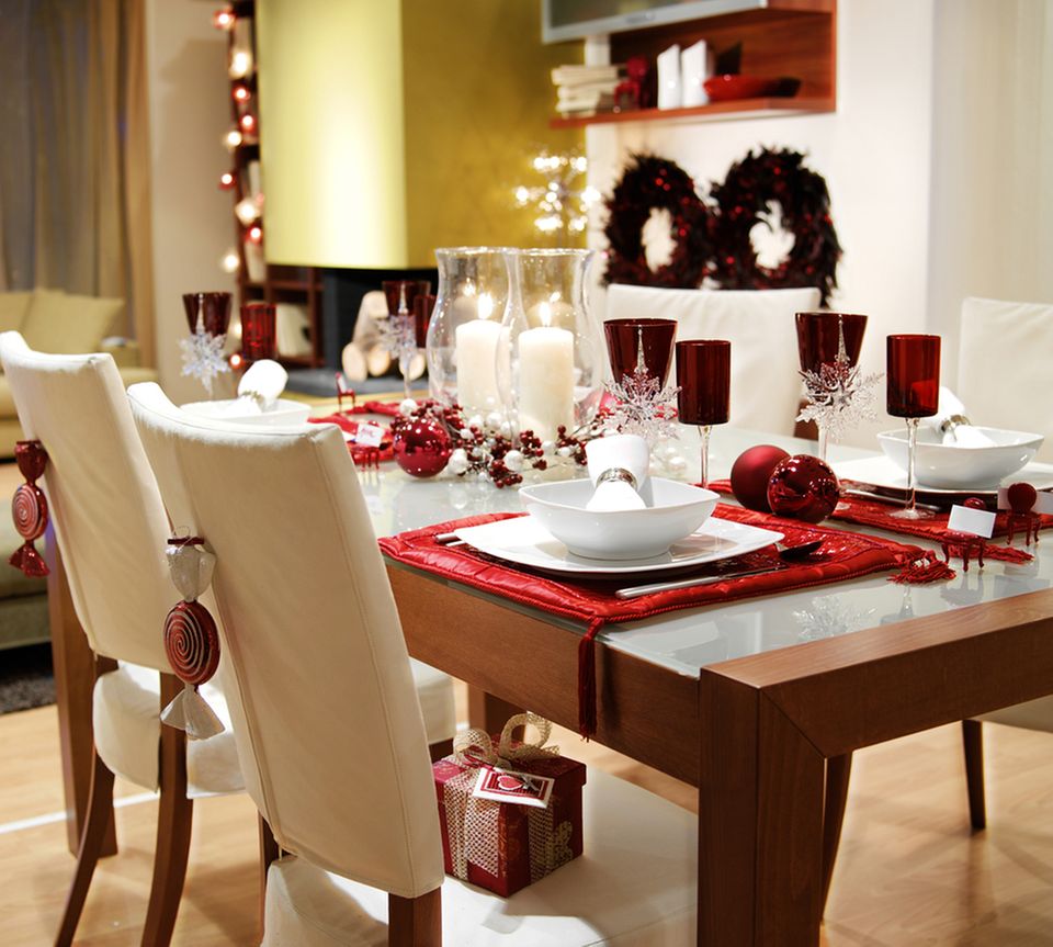 Weihnachten gedeckter Esstisch Weihnachten gedeckter Esstisch