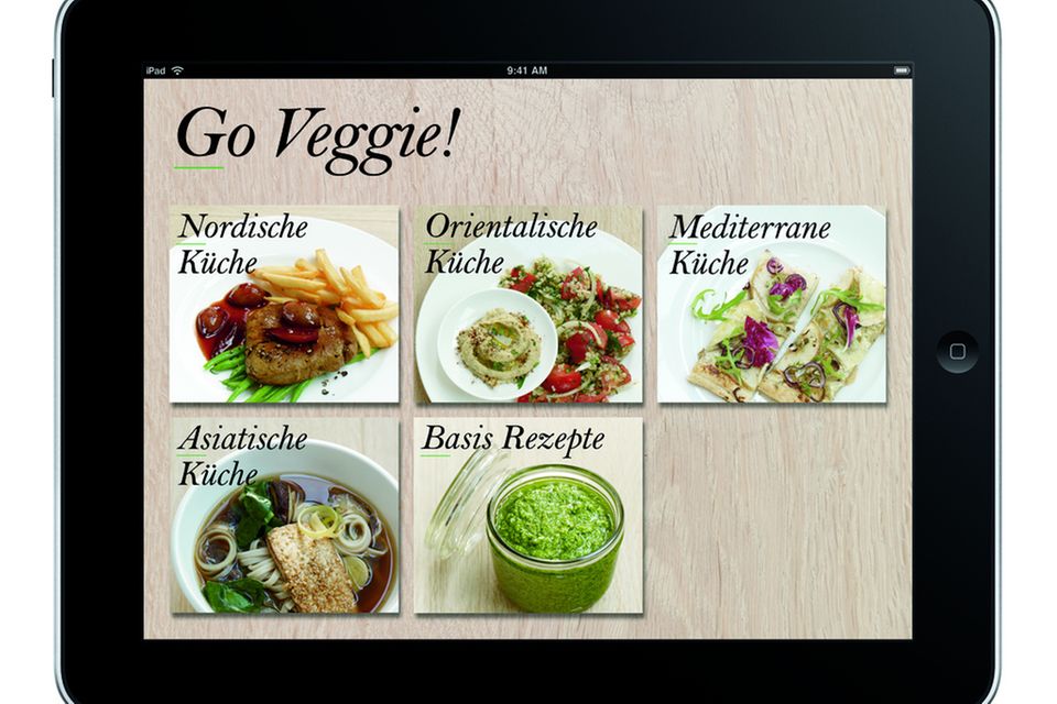 Die fünf kulinarischen Kategorien von “Go Veggie!” machen die App schön übersichtlich.